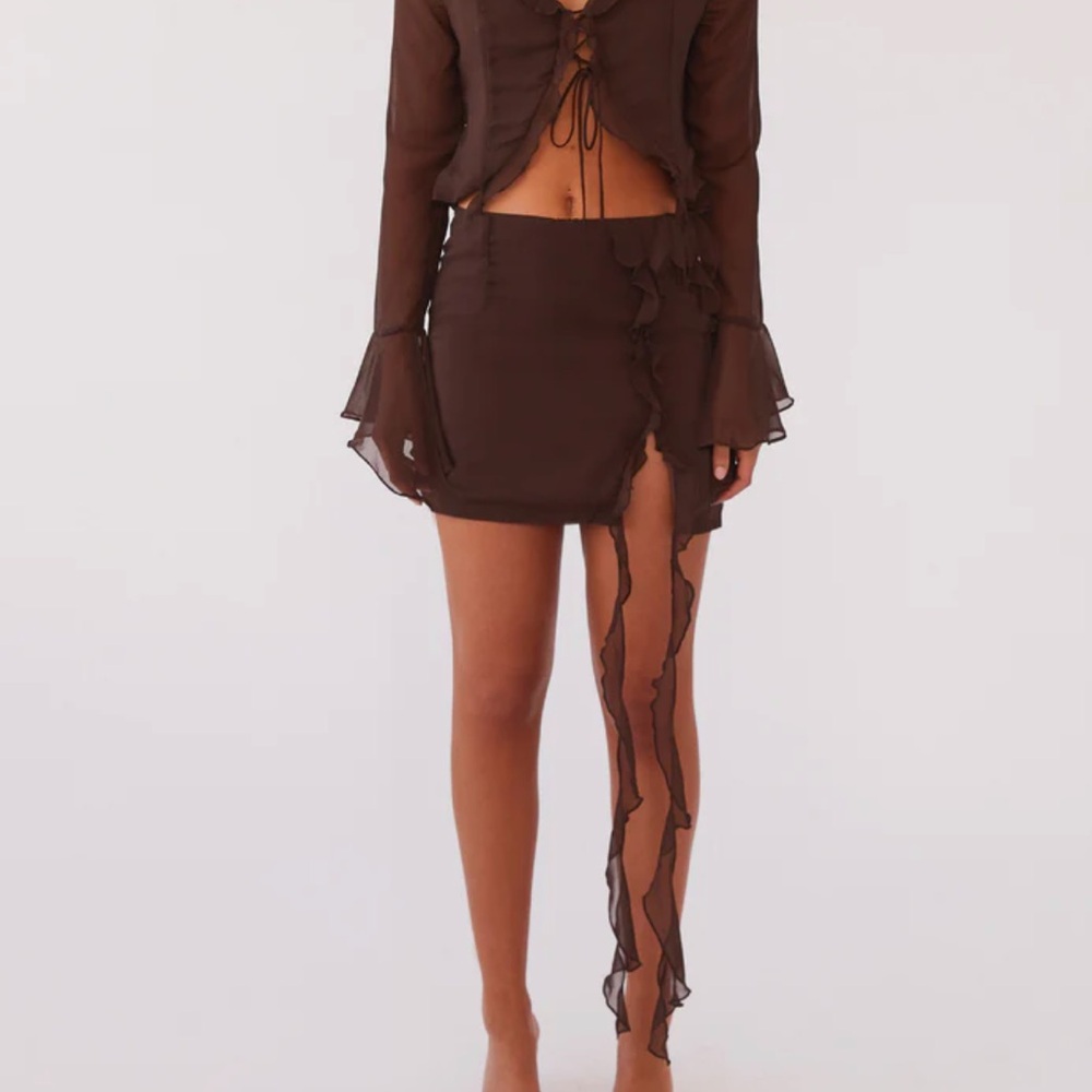Peppermayo Chocolate Brown Mini Skirt